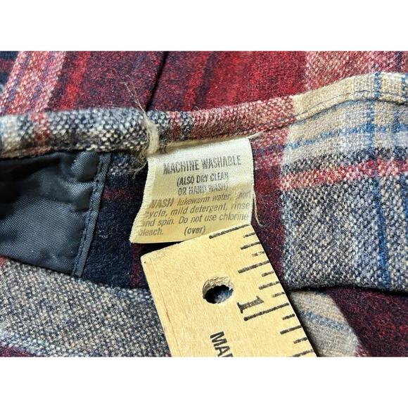 Vintage Pendleton 100% Virgin Wool High‎ Grade Western Wear Plaid Shirt L - Picture 10 of 14